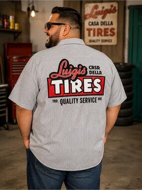 Disney Pixar Cars Luigi’s Tires Mechanic Shirt XXL Discontinued Collectible #155